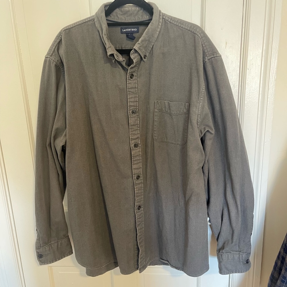 Land’s end mens gray button up